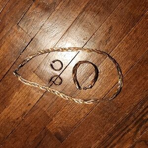 Vintage earrings, bracelet, and necklace